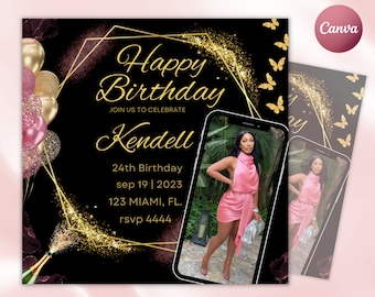 21st Birthday Flyer, Birthday Girl, Birthday Template, Birthday Party, Birthday Invitation, Birthday Dinner, Birthday Bash, Birthday Invite