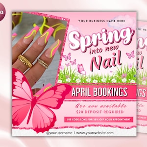 Spring Nail Flyer, Nail Cabochon, Nail Sonderangebot, April Nail Sonderangebot, Spring Season daher