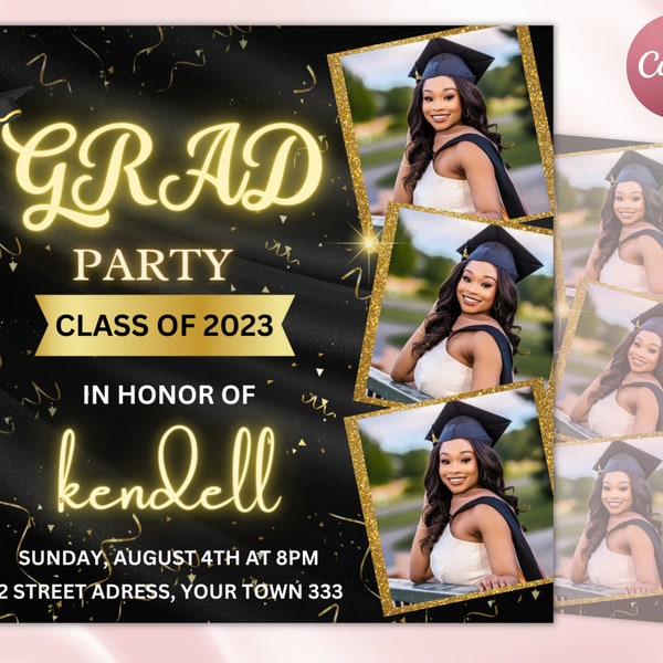 Graduation Party Flyer, DIY Flyer Template Design, Graduation Party Invitation, Graduation Celebration Flyer, Graduate Flyer, Grad Party