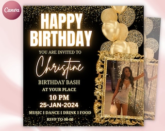 Birthday Flyer, Birthday Girl, Birthday Template, Birthday Party, Birthday Invitation, Birthday Dinner, Birthday Bash, Birthday Invite