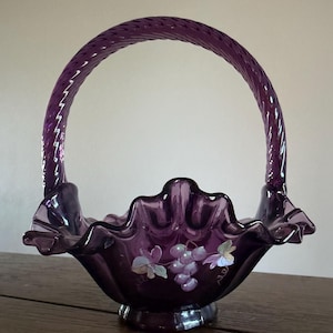 Fenton Basket Hand Painted and Signed - Etsy