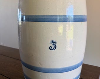 Vintage 3 Gallon Robinson Ransbottom Blue Crown Crock Wasserkühler