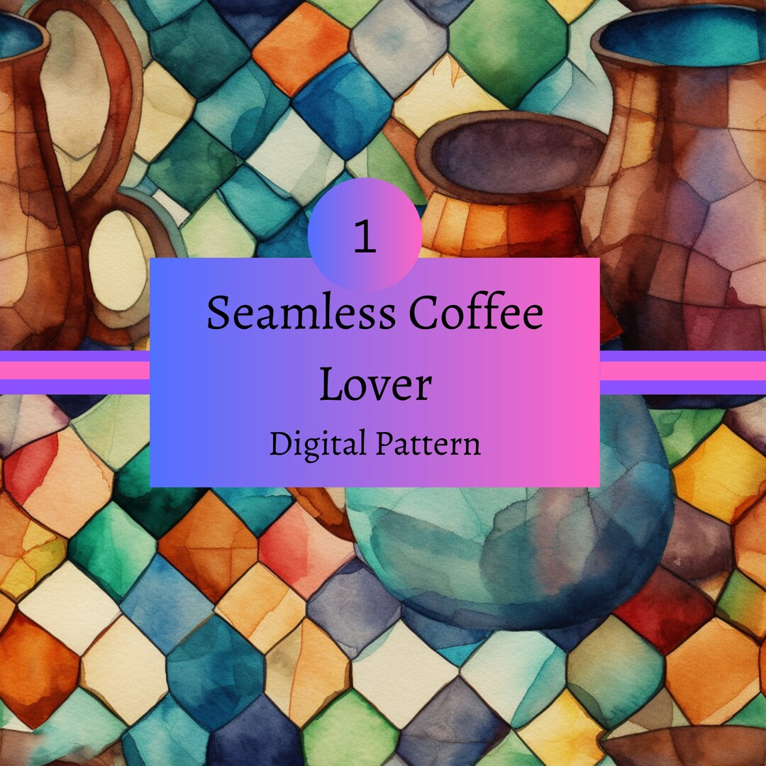 Instant Download Watercolor Mosaic Coffee Lover Unique Etsy
