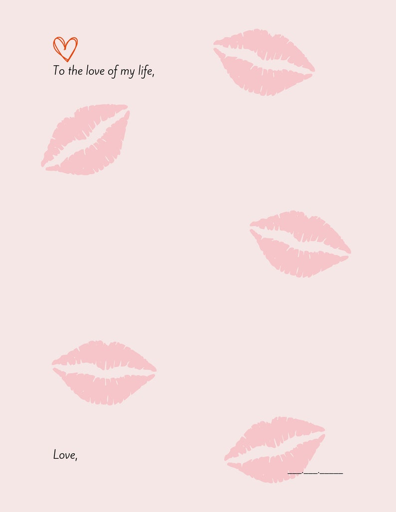Love Letter Template Printable Etsy