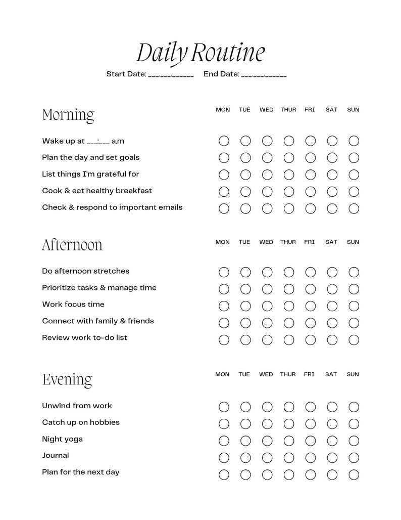Handheld Routine Checklist Daily Self-care Routine Printable Checklist - Etsy