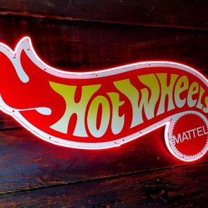 Design inspired 26 hotwheels LED neon Sign with red light image 2