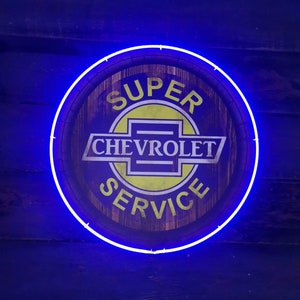 Design inspired 18" vintage Chevy  LED neon Sign with blue light