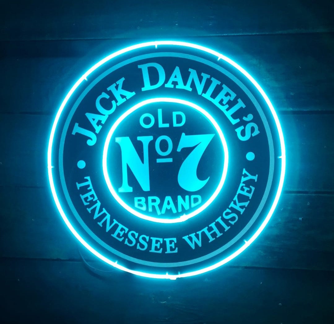 Design Inspired 18 Jack Daniels Neon LED Sign With Dual Ice Blue Light