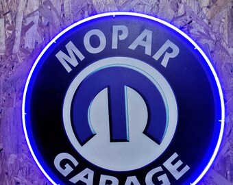 Design inspired 18" dodge Mopar garage hemi LED neon Sign with blue light