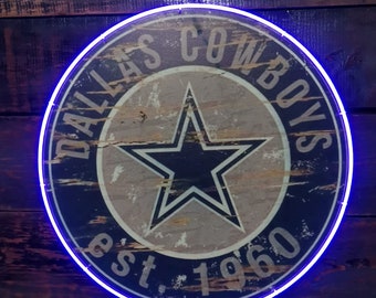 Design inspired 18" Dallas Cowboys LED neon Sign with blue light