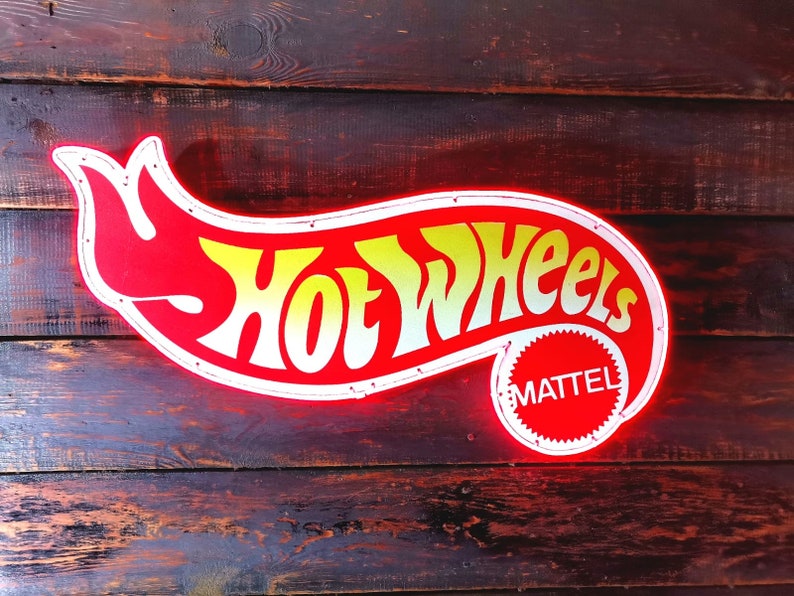 Design inspired 26 hotwheels LED neon Sign with red light image 1