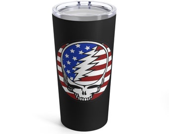 Grateful Dead American Flag Stainless Steel Tumbler with Steely