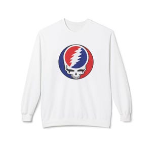 Steal Your Face Grateful Dead Sweatshirt, Midweight Fleece Crewneck, Mountain Jam, Hippie Music Fan Gift, Tie Dye Jumper, Concert