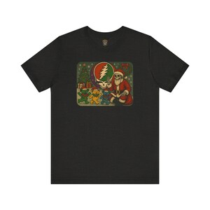 Grateful Dead Christmas Tee - Holiday Skeleton Stealie Bear Shirt, Unisex T-Shirt, Festive Music Fan Apparel, Unique Gift, Hippie Graphic image 2