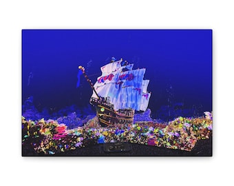 Rozciągnięte płótno z pirackim statkiem, Dead and Company 2025 Memories Wall Art, dekoracja domu w stylu marynistycznym, wydruk artystyczny Las Vegas Sphere, dekoracja ścienna w stylu boho,