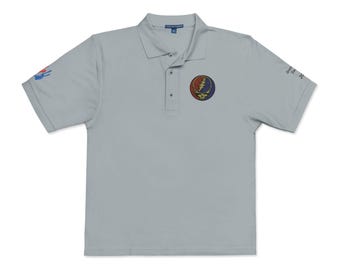 Koszulka polo Steal Your Face z haftem | Zespół Grateful Dead Jerry Garcia
