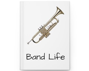 Trumpet - Band Life - White - Hardcover Journal Matte