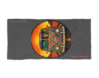 Ręcznik plażowy Grateful Dead Get On The Bus | Ręcznik zespołu Dead & Company