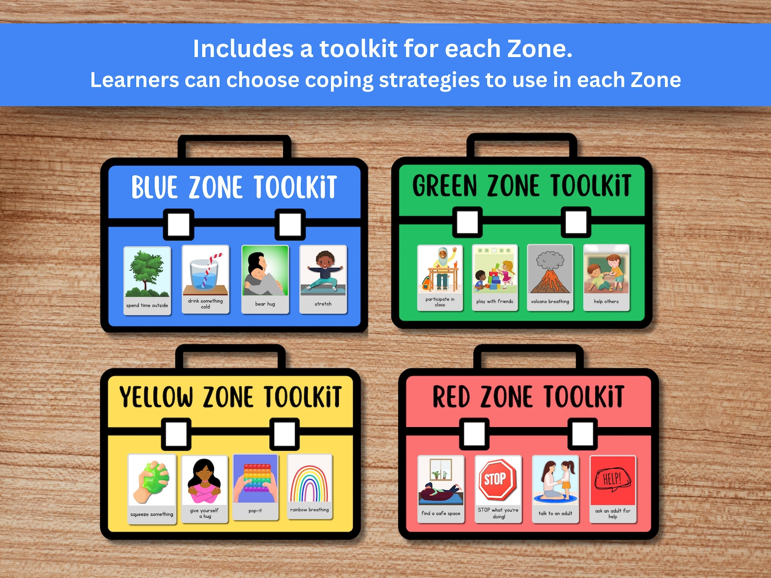 Zones of Regulation Coping Skill Cards - Self-regulation Printable ...