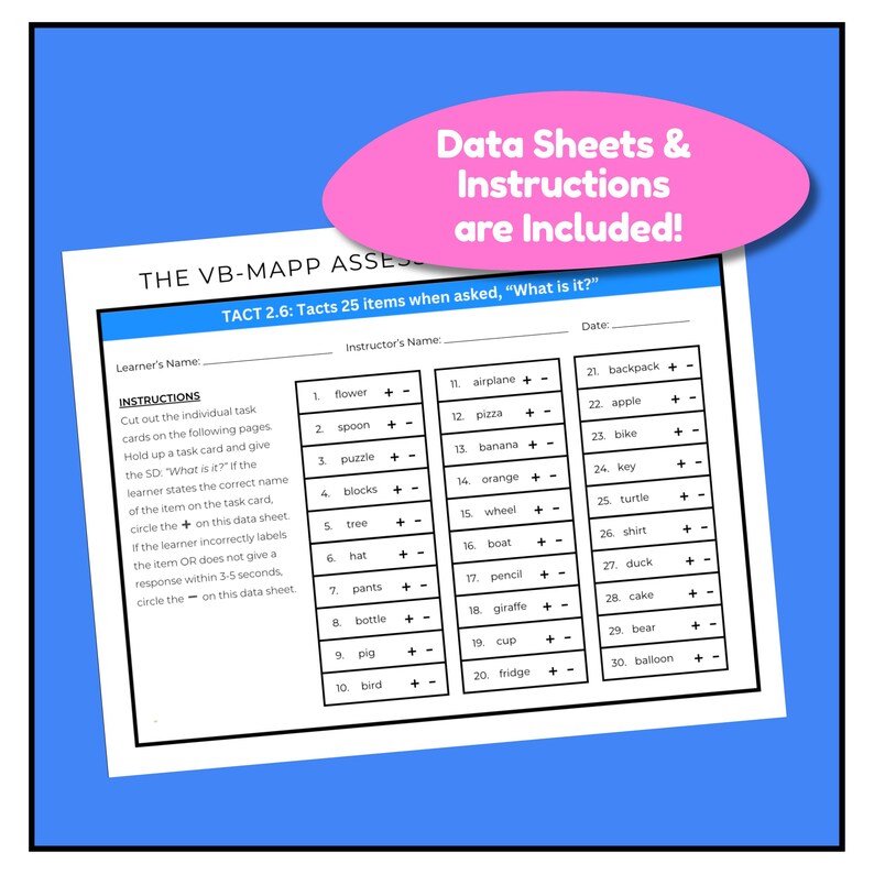 VB-MAPP Tact Level 2.6 Task Cards - Etsy