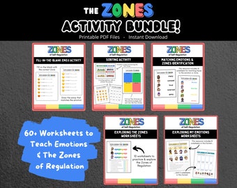 Zones of Regulation Printable Worksheet Bundle