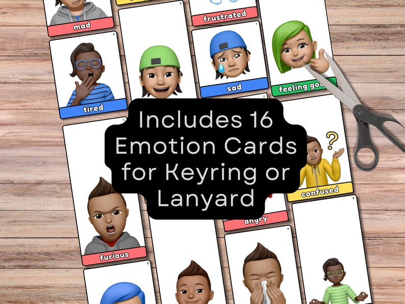 Zones of Regulation Printable Feelings & Emotions Keyring Cue Cards for ...
