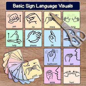 Printable Sign Language Flashcards ASL Poster and Card Set for Kids & Toddlers