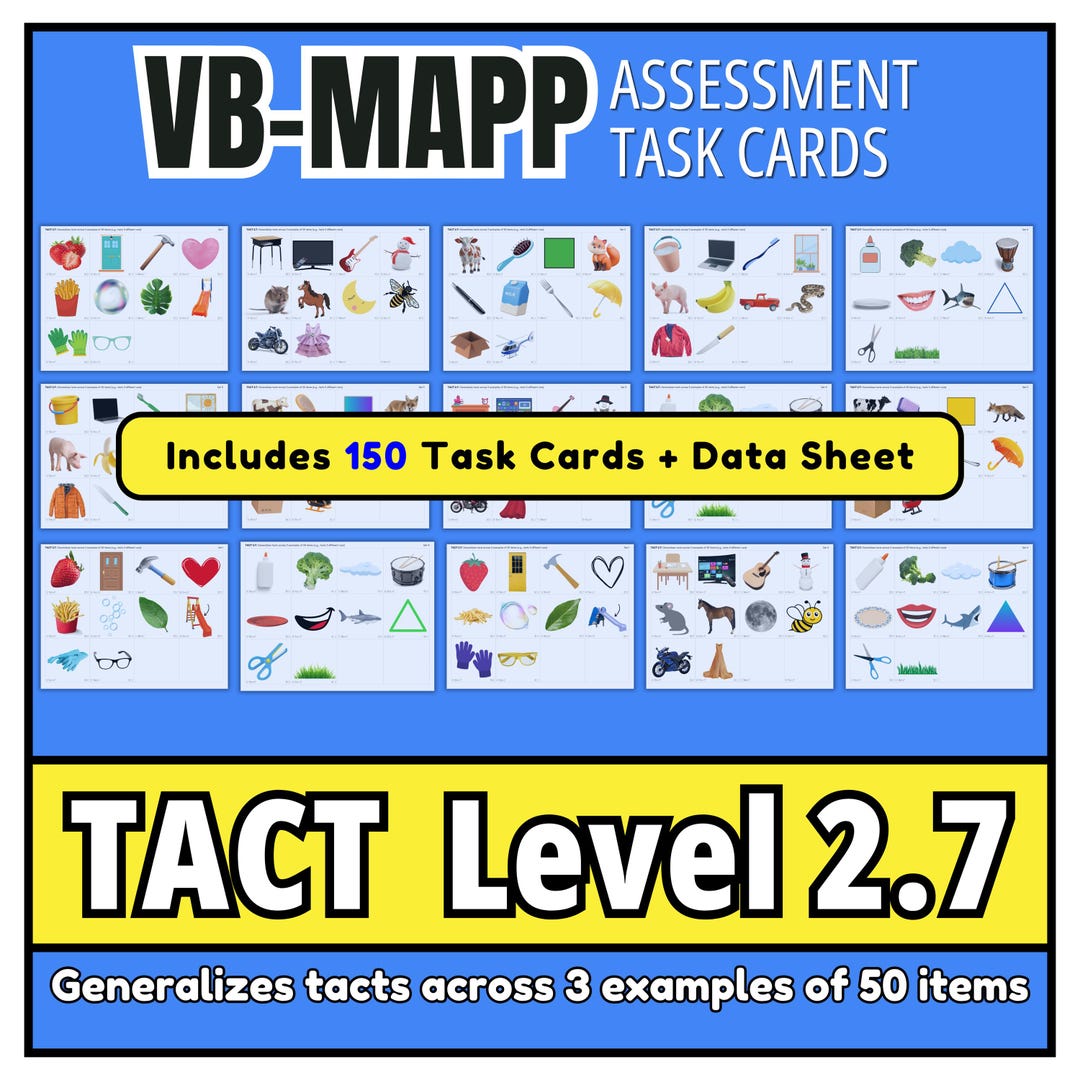 VB-MAPP Tact Level 2.7 Task Cards - Etsy
