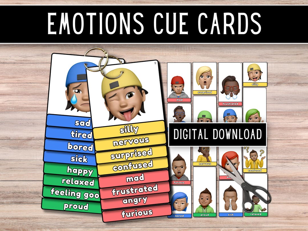 Zones of Regulation Printable Feelings & Emotions Keyring Cue Cards for ...