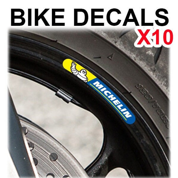 Michelin Bike Wheel Stickers Motorcycle Motorbike Stripes Decals Rims Superbike