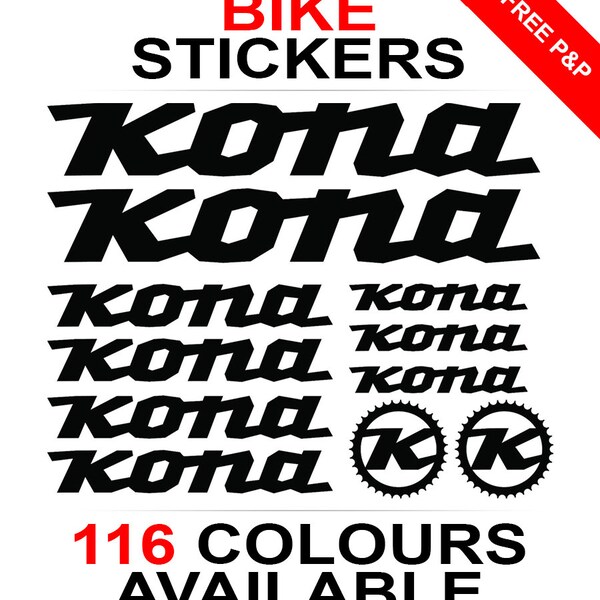 Kona Bikes Frame Decals Stickers Etsy