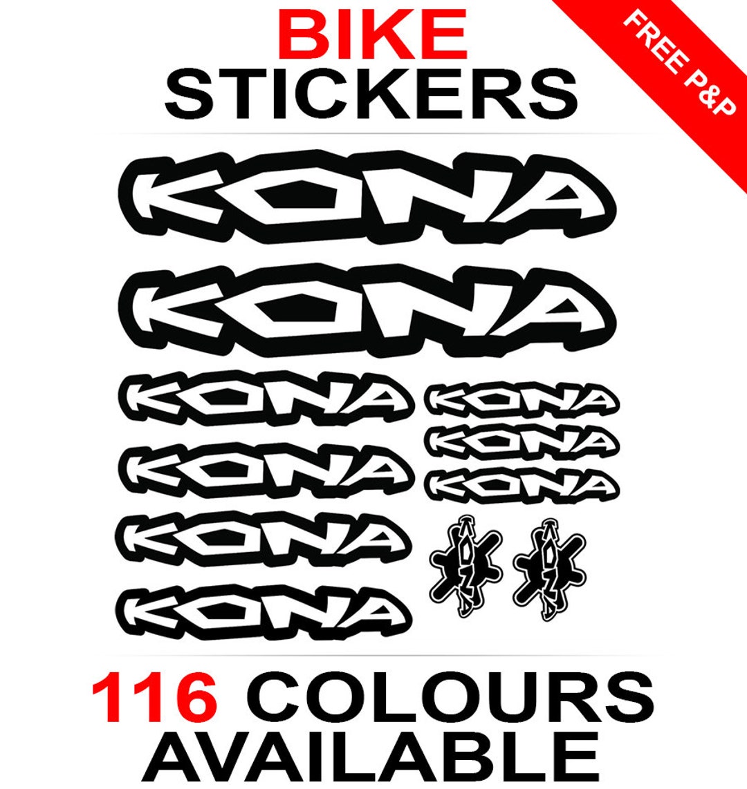 KONA Style Bike Frame Decals Stickers V2 Etsy
