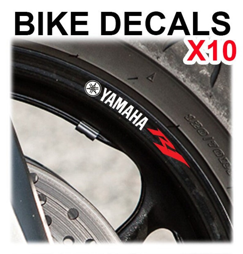 Stickered R1 Rims Yamaha R1 Bike Wheel Stickers Motorcycle Motorbike Stripes Decals Rims ...