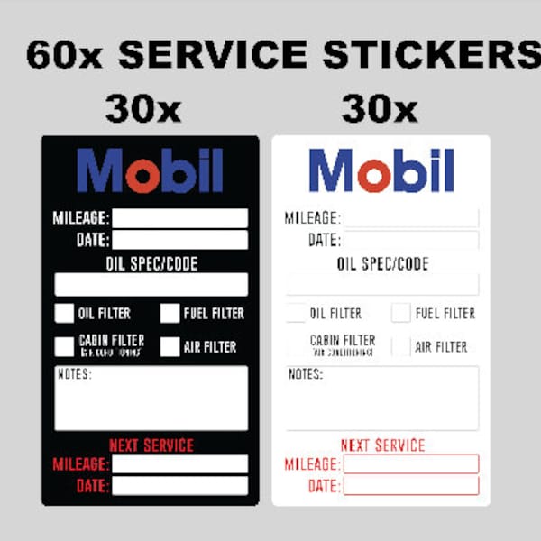 Custom Oil Change Stickers Etsy