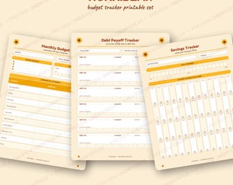 Printbare budgettrackerset | Maandelijkse rekeningen, schulden aflossen, sparen (direct te downloaden)