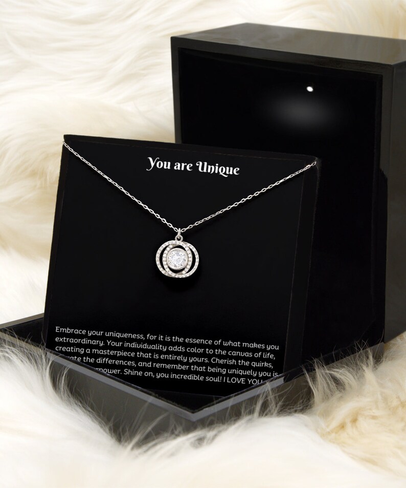 You Are Unique Necklace, Gift for Her, Double Crystal Best Selling