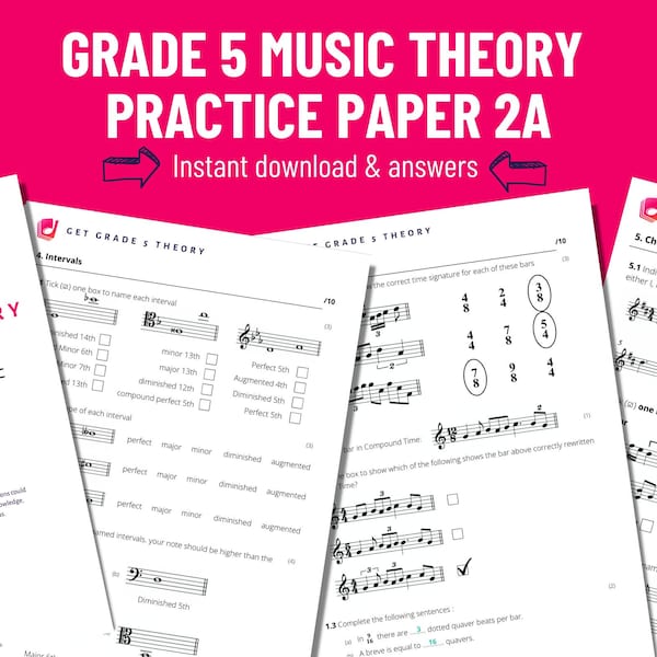 ABRSM Grade 5 Music Theory Practice Paper 2A - practice your music theory knowledge and prepare for your music exam with these questions