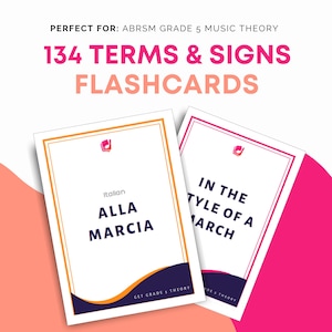 MusikTheorie Karteikarten | Begriffe & Zeichen für ABRSM Grade 5 Music Theory | 134 druckbare Karteikarten zur Prüfungsvorbereitung | MusikTheorie Ressourcen