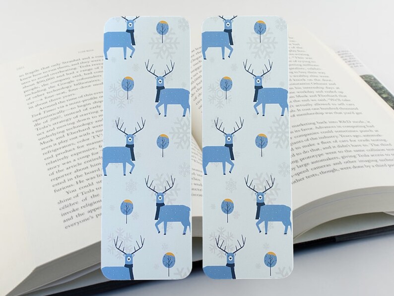 Childrens Reindeer Bookmark, School Stationery,party Bag Filler, Cute Bookmark, Kids Bookmark