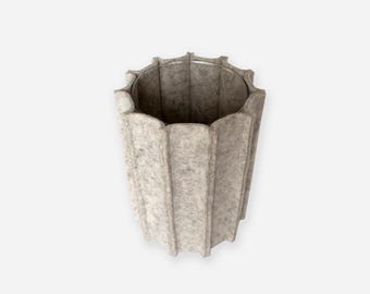 Fluted Vase, Wool Felt Flower Vase, Modern Table Setting