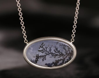 Choose Your Stone, Handmade Dendritic Agate Sterling Silver Pendant
