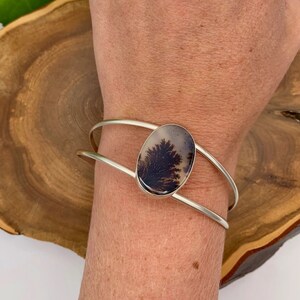 Elige tu pulsera de ágata dendrítica de piedra, pulsera de plata de ley 925, cuarzo dendrítico, anillo de ágata escénica, pulsera unisex, ágata.