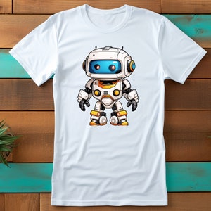 Widget | Robot T-Shirt, Stylish Bot Illustration on Soft Fabric, Everyday Geek Fashion, Thoughtful Present for Robot Fan