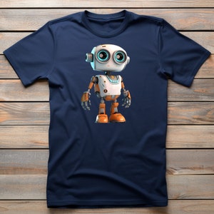 Whizzy | Robot T-Shirt, Retro Futuristic Graphic Tee, Casual Geek Chic Apparel, Unique Gift for Tech Enthusiasts