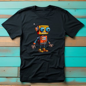 Click | Robot T-Shirt, Retro Futuristic Graphic Tee, Casual Geek Chic Apparel, Unique Gift for Tech Enthusiasts