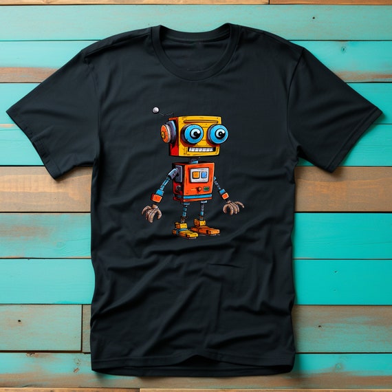 Camiseta Click Robot, camiseta gráfica retro futurista, ropa