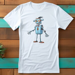 Gizbot | Robot T-Shirt, Retro Futuristic Graphic Tee, Casual Geek Chic Apparel, Unique Gift for Tech Enthusiasts