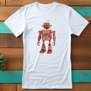 Binary | Robot T-Shirt, Retro Futuristic Graphic Tee, Casual Geek Chic Apparel, Unique Gift for Tech Enthusiasts