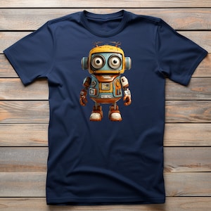 Artie | T-shirt robot, design mécanique Android cool, haut en coton confortable pour une tenue décontractée, cadeau parfait pour les amateurs de science-fiction