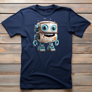 Harmony | Robot T-Shirt, Stylish Bot Illustration on Soft Fabric, Everyday Geek Fashion, Thoughtful Present for Robot Fan
